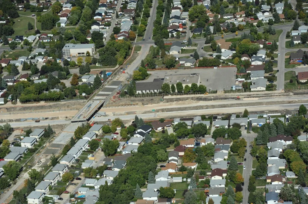 Aerial bridge and construction view