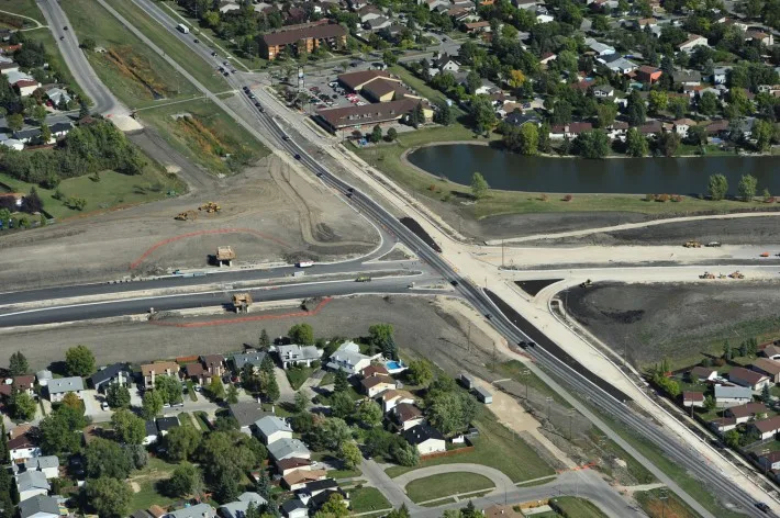 Aerial construction view near Gateway